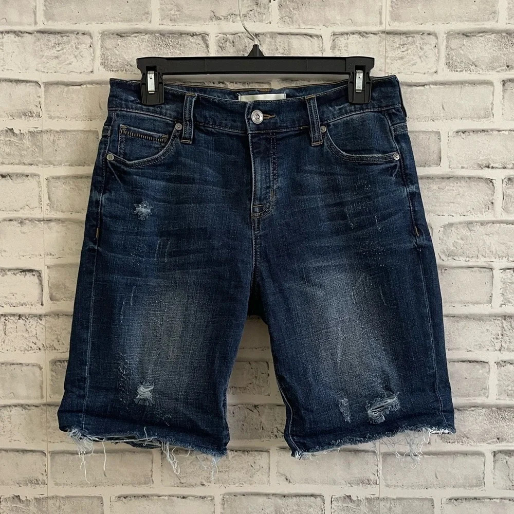 Women’s STONEFIELD Kirby vintage destroyed dark wash jean shorts 25